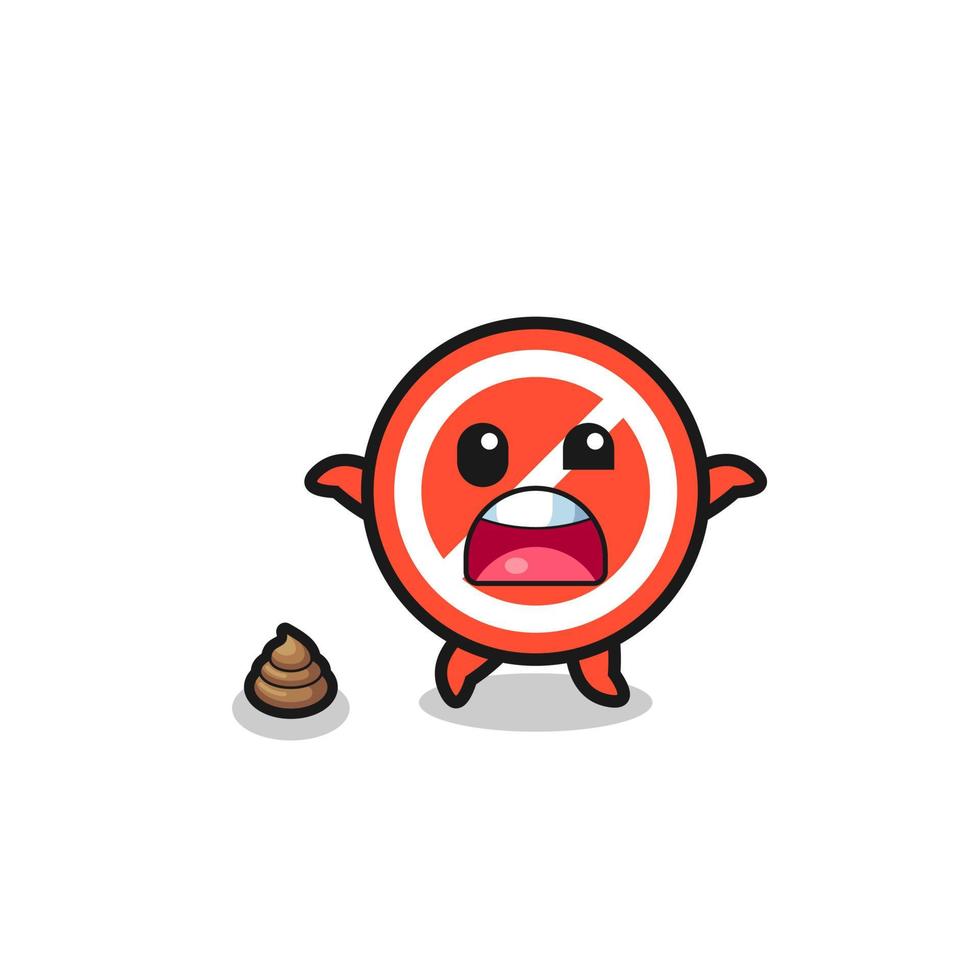 stop sign earth surprised to meet poop vector