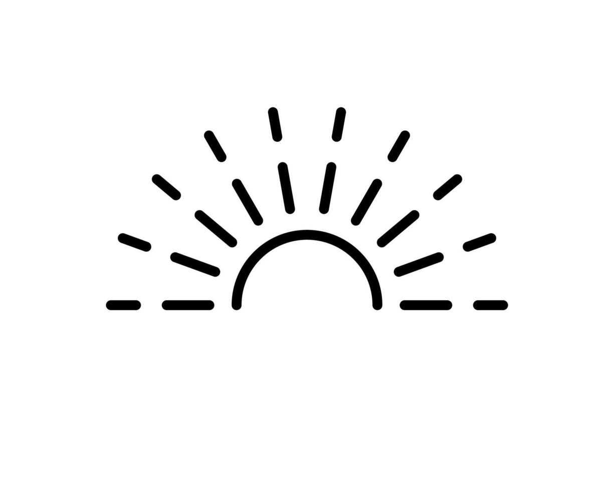 icono de sol plano. símbolo único de contorno de alta calidad de primavera para diseño web o aplicación móvil. signos de línea delgada de sol para diseño de logotipo, tarjeta de visita, etc.esquema pictograma de sol vector