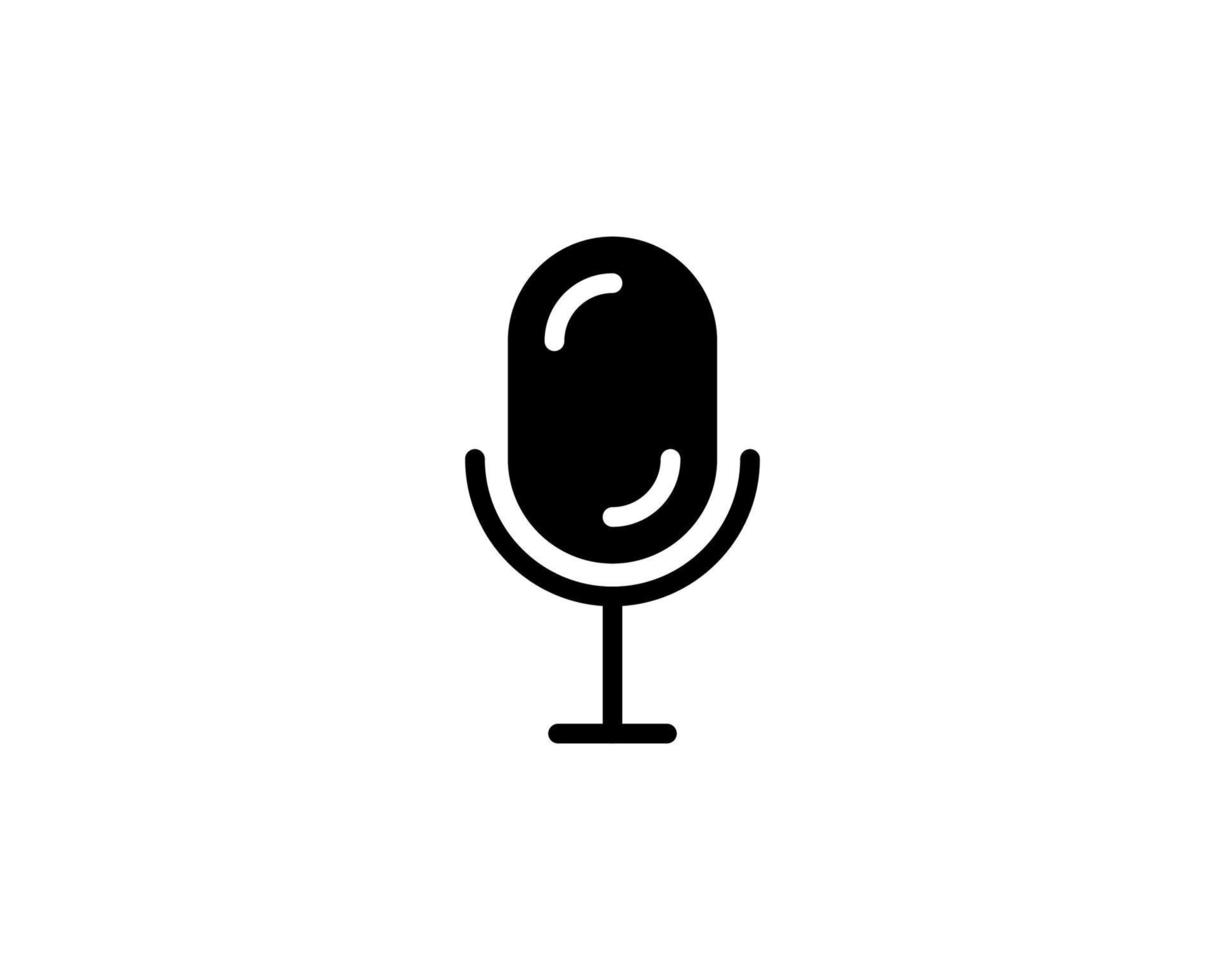 Microphone icon. Single high quality outline symbol for web design or mobile app. Thin line sign for design logo. Black outline pictogram on white background vector