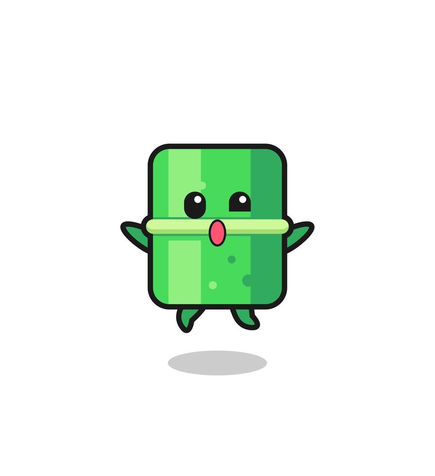 personaje de bambú está saltando gesto vector