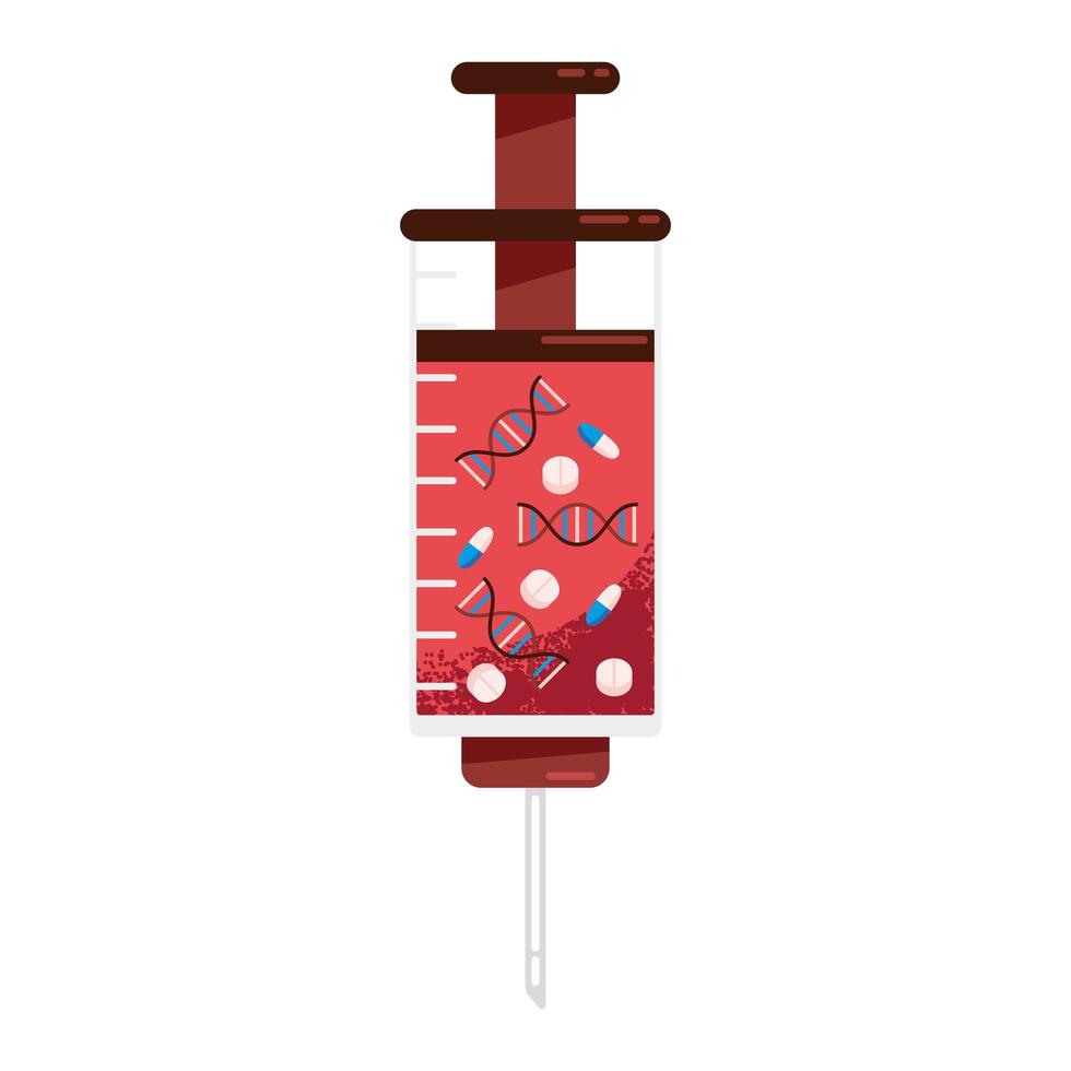 syringe with blood vector