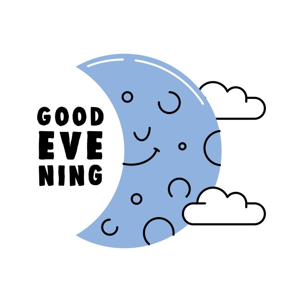 good evening affirmation vector