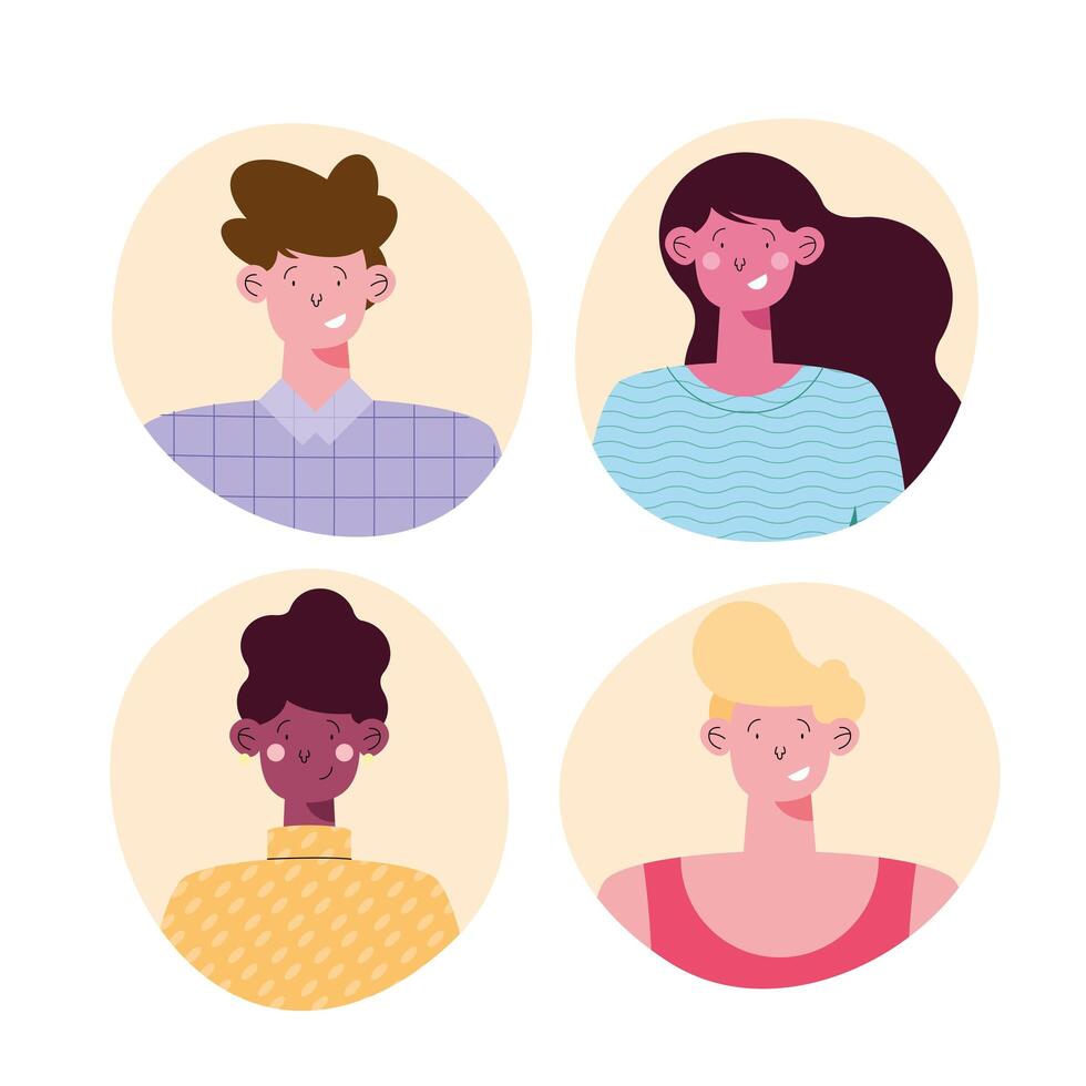 four persons characters vector