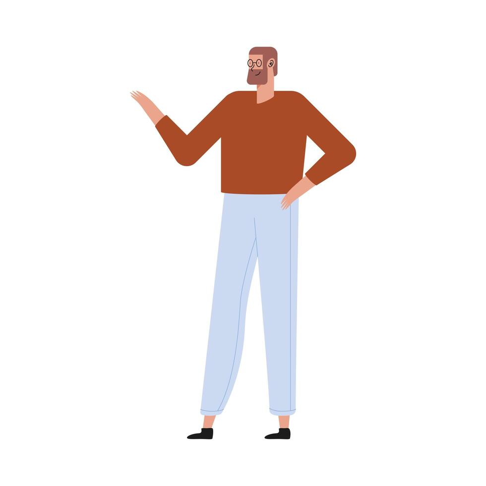 man bearded standing vector