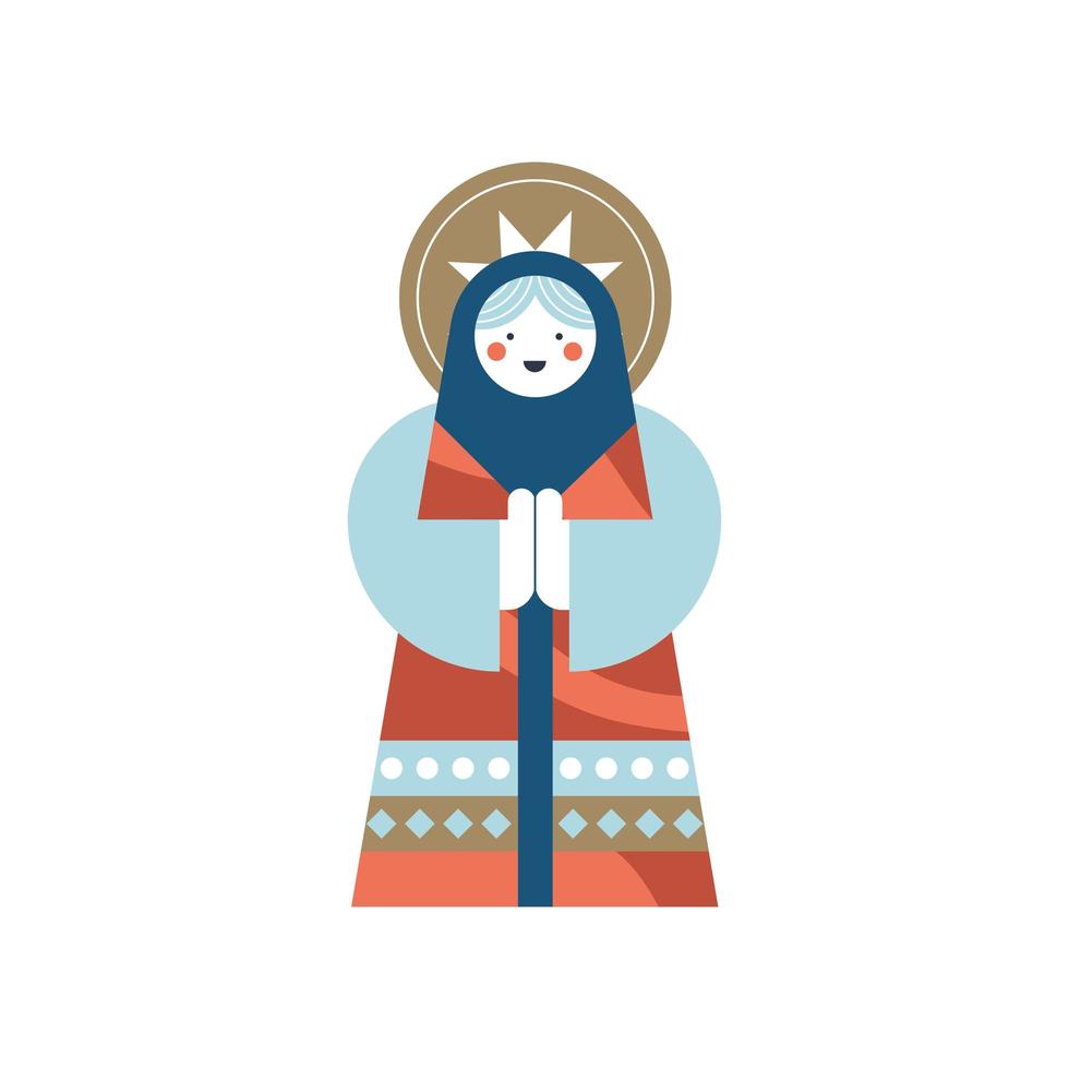 mary virgin manger character vector