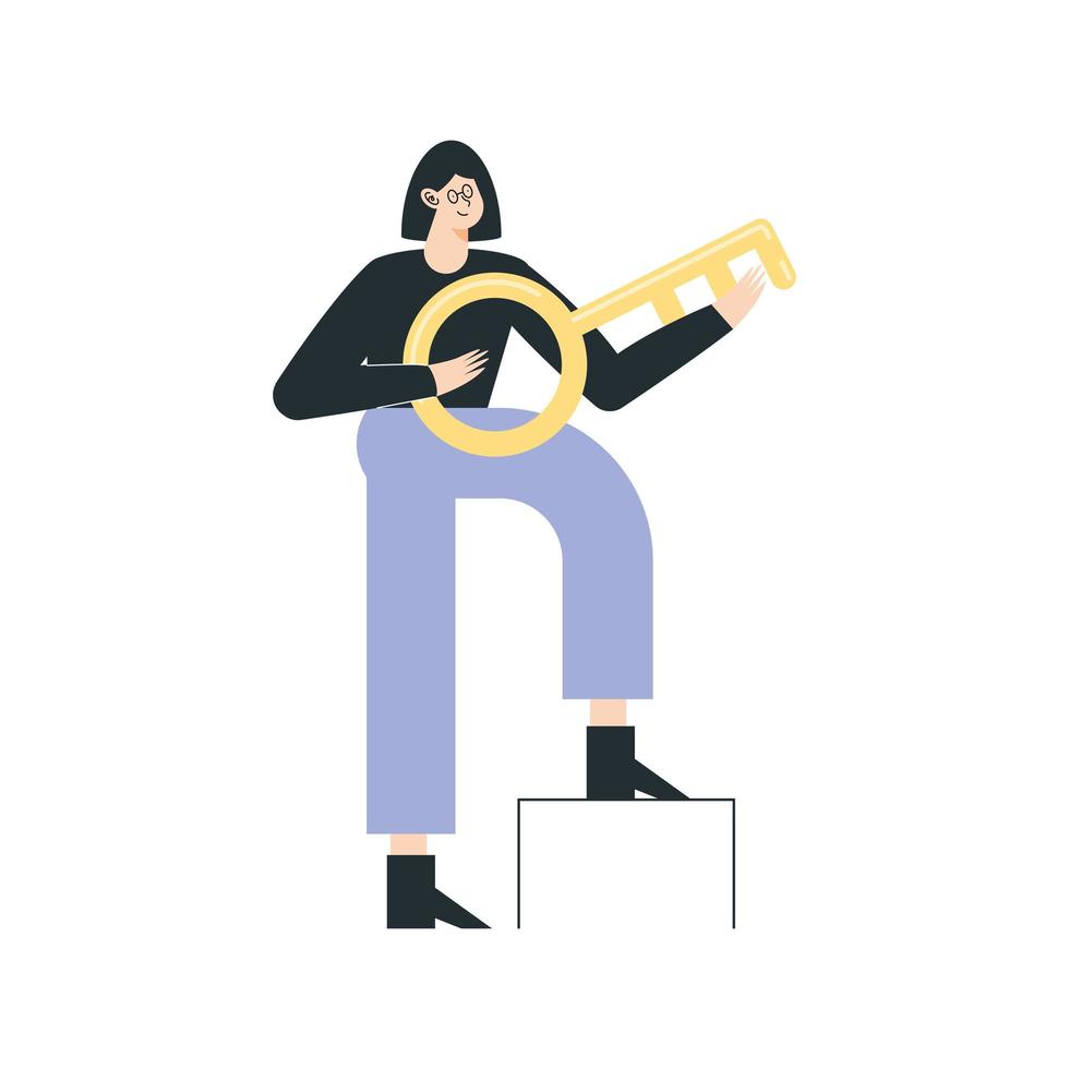 woman with key door vector