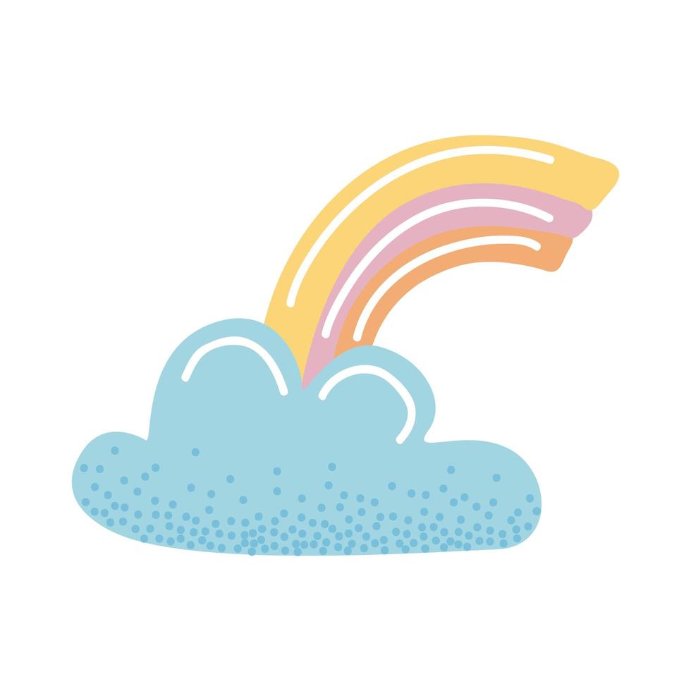 rainbow with cloud vector