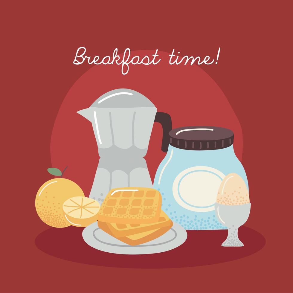 letras de la hora del desayuno vector