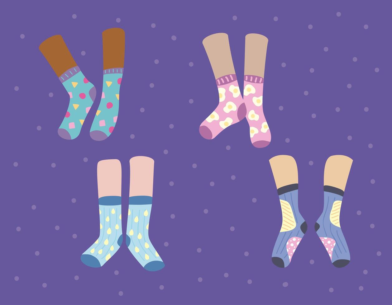 foots and funny socks vector