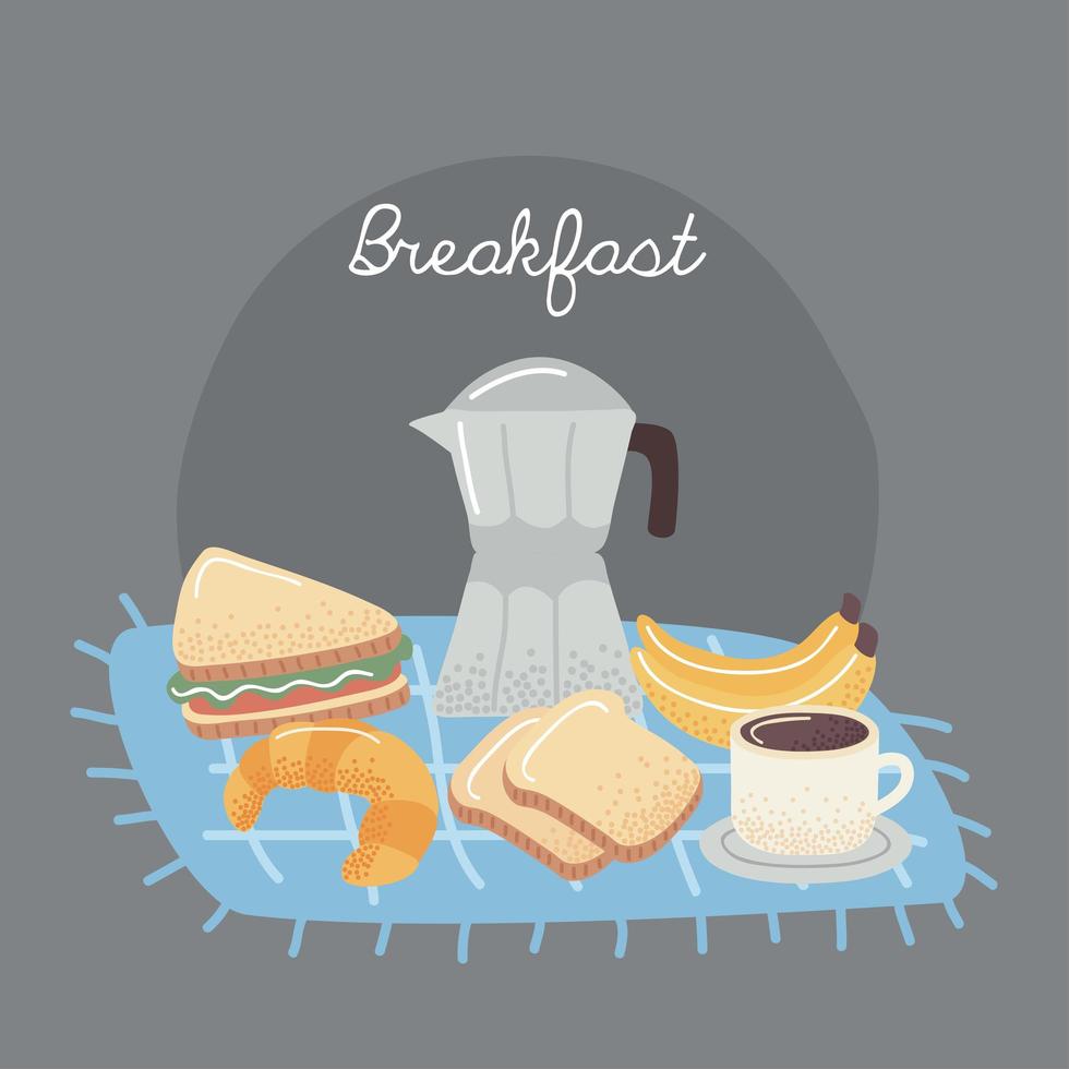 breakfast food lettering vector