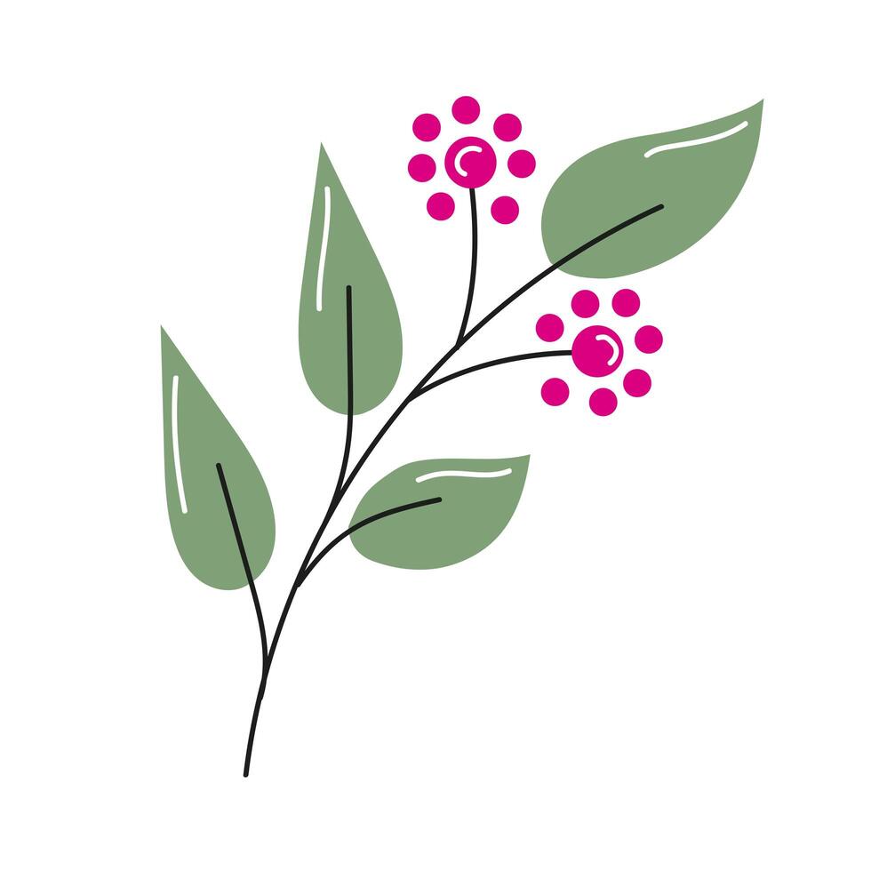 flowers and leafs vector