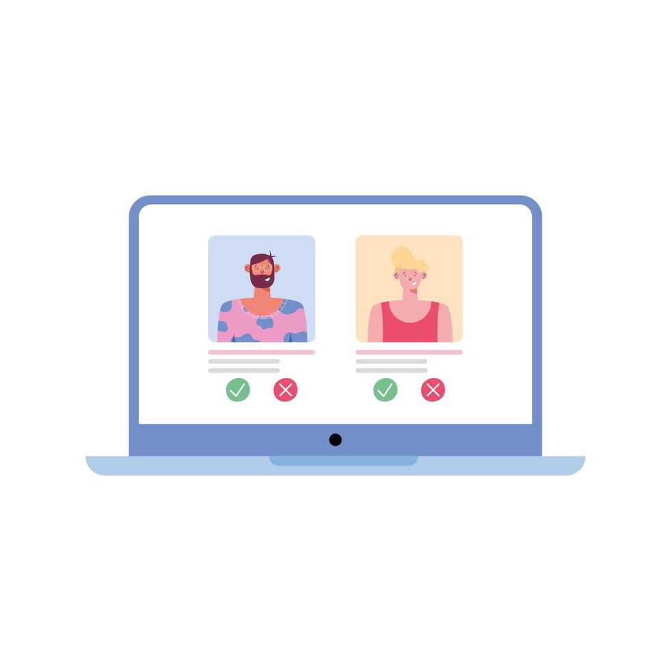 virtual relationships in laptop vector