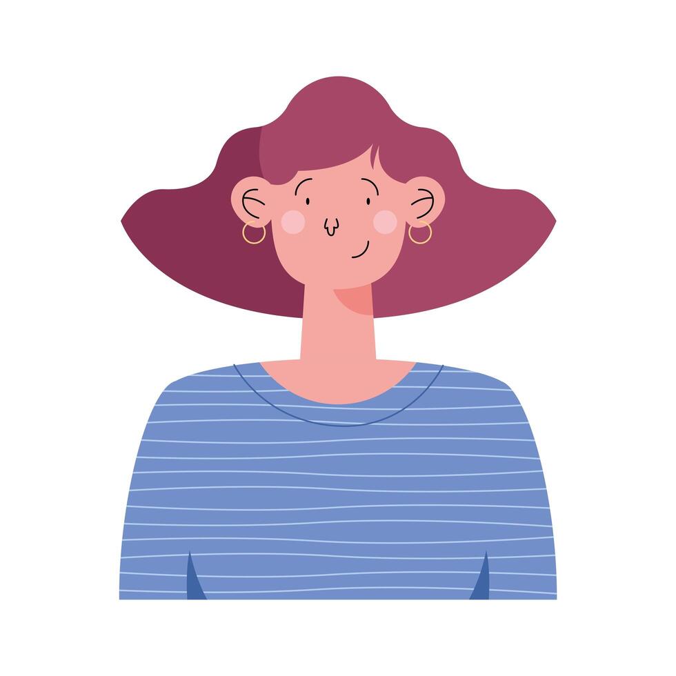 woman smiling character vector