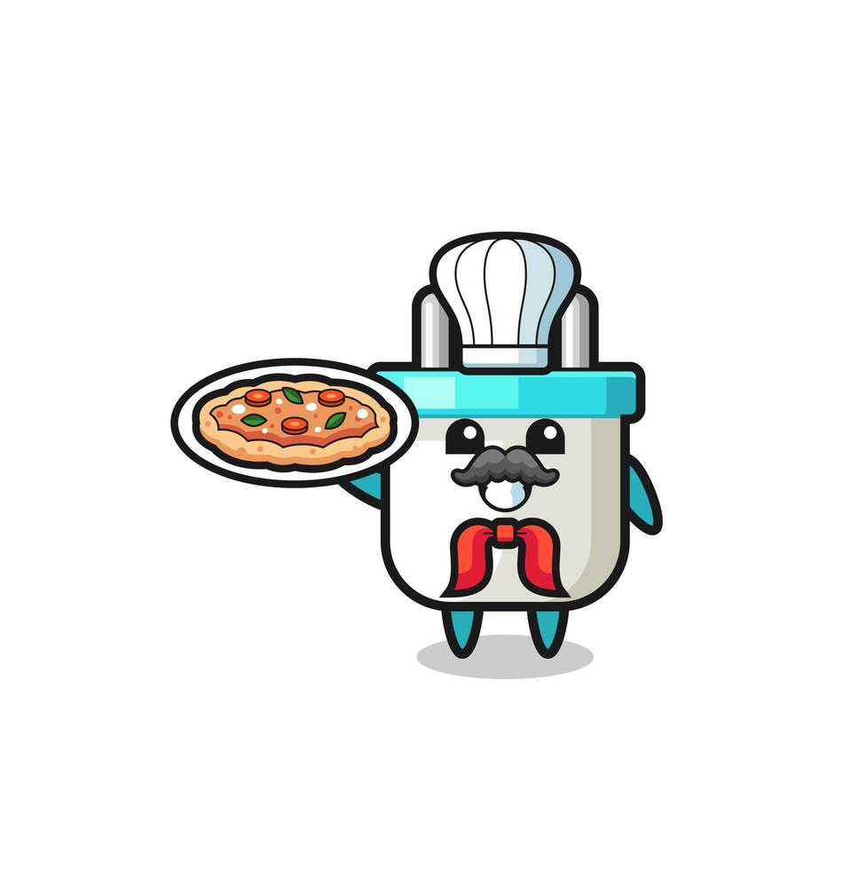 electric plug character as Italian chef mascot vector