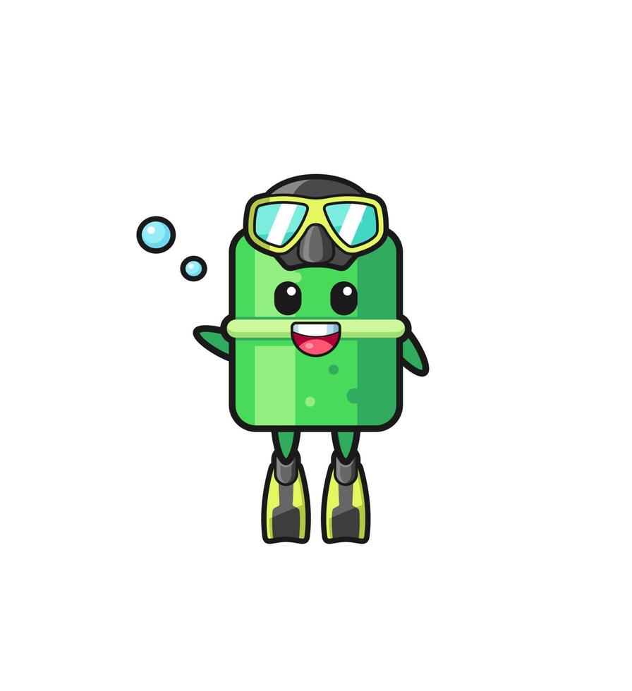 the bamboo diver cartoon character vector