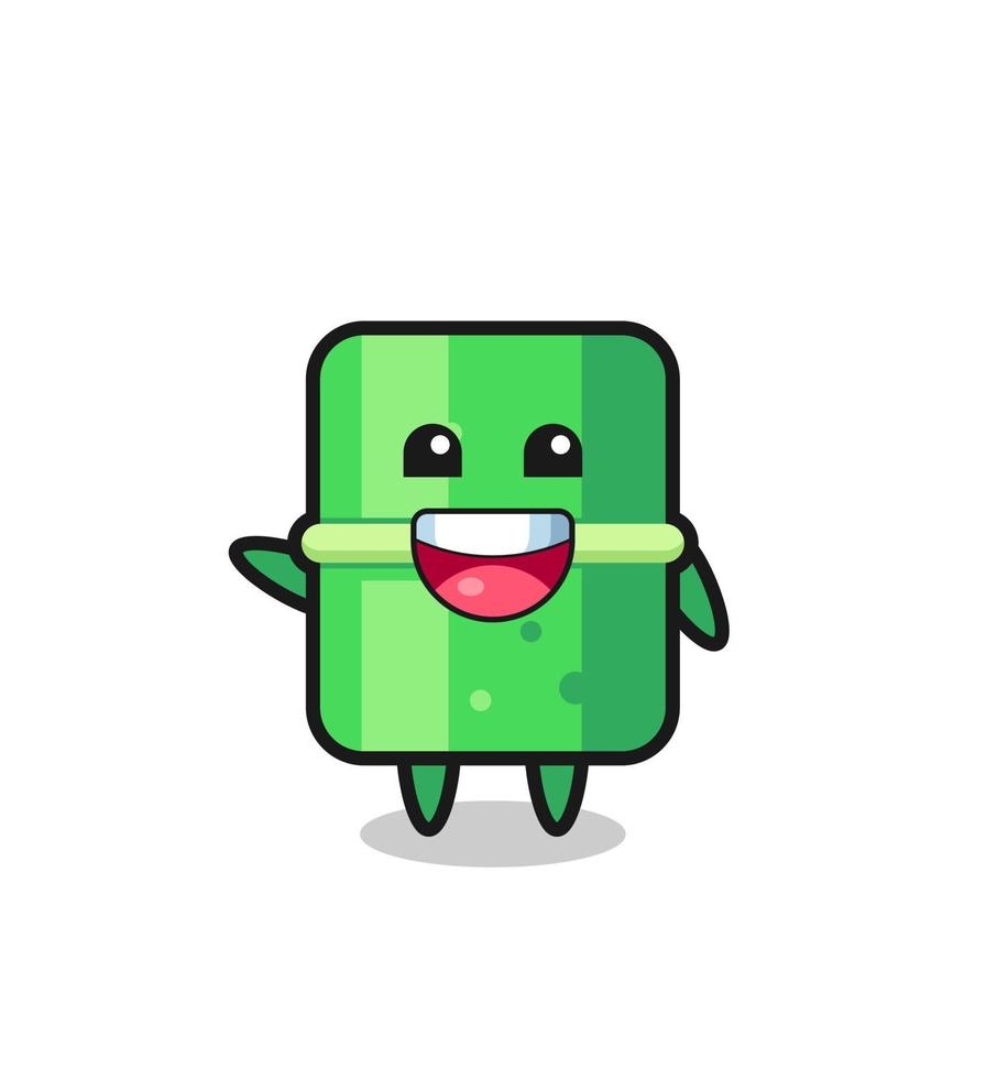 happy bamboo cute mascot character vector