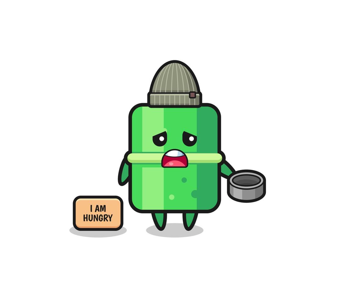 cute bamboo beggar cartoon character vector