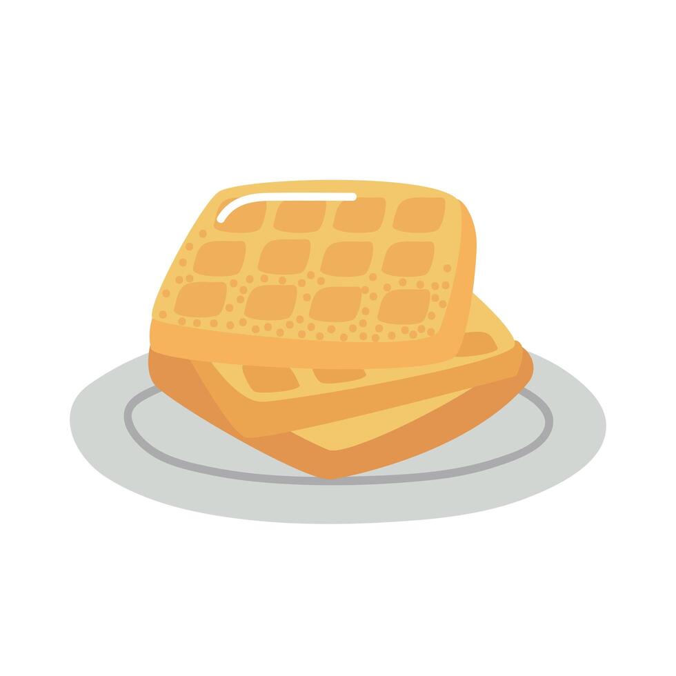 panqueques dulces en plato vector