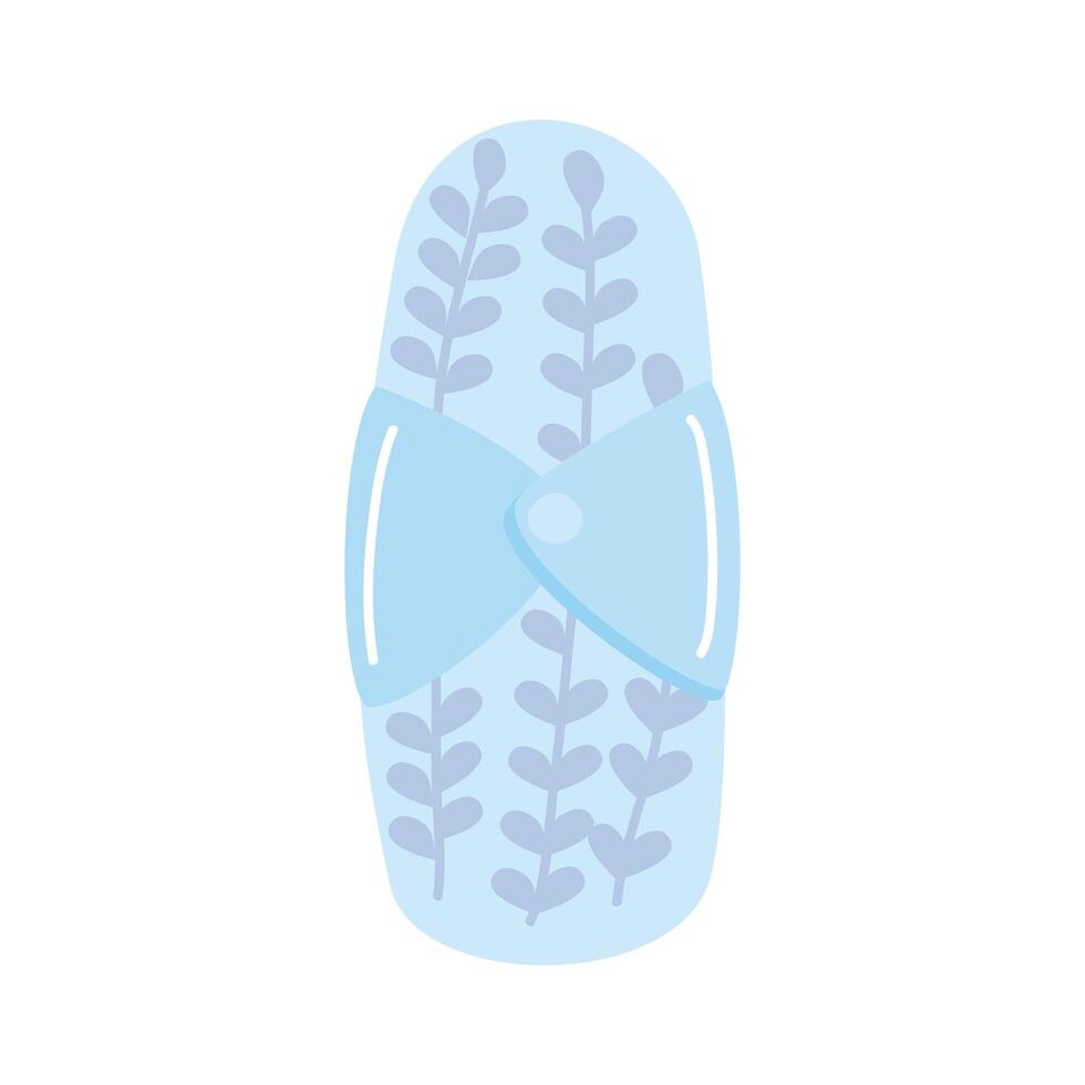 sanitary napkin with leafs vector