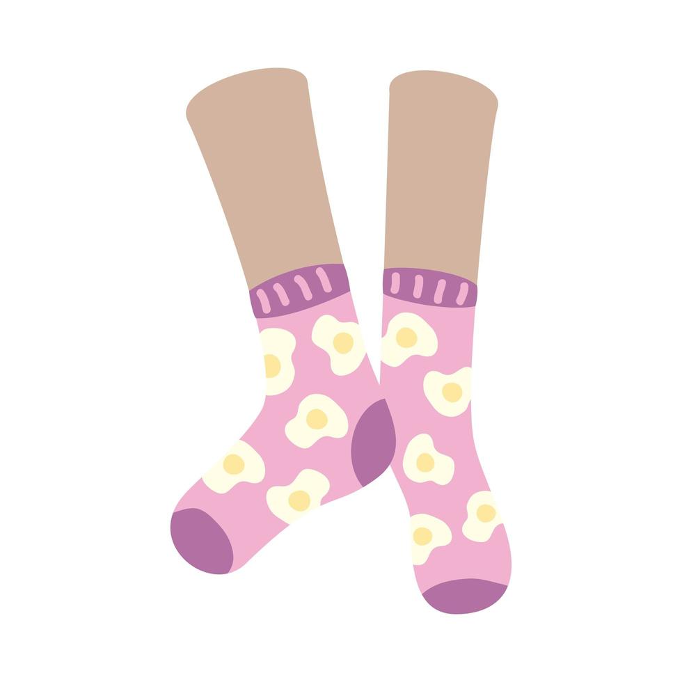 funny socks with eggs frieds vector