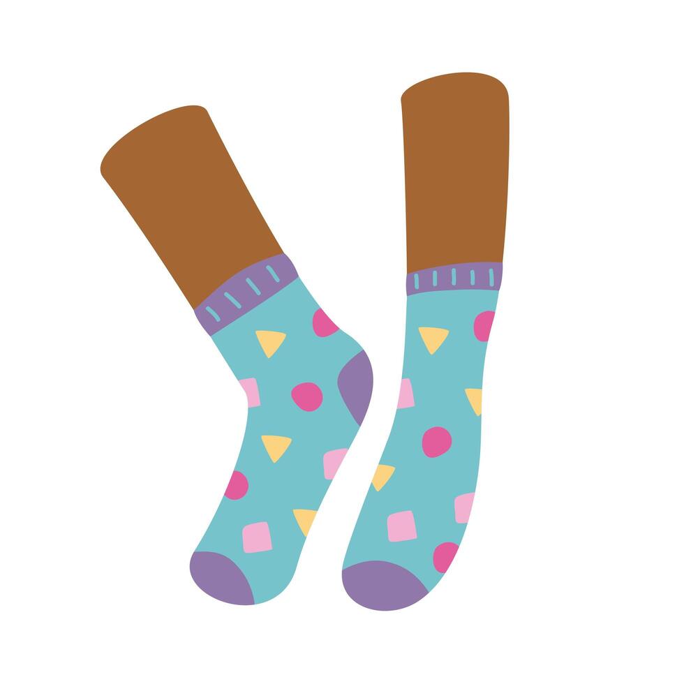 afro foots with funny socks vector