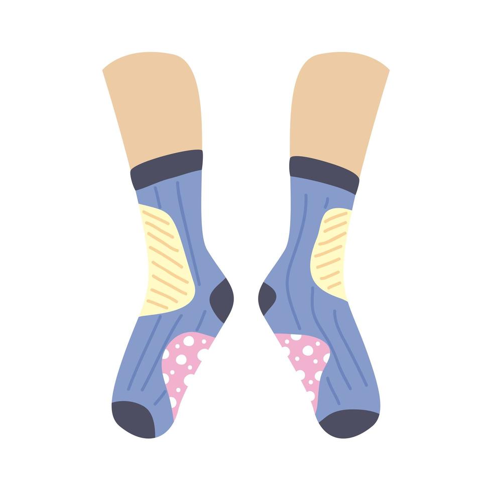 funny socks in foots vector