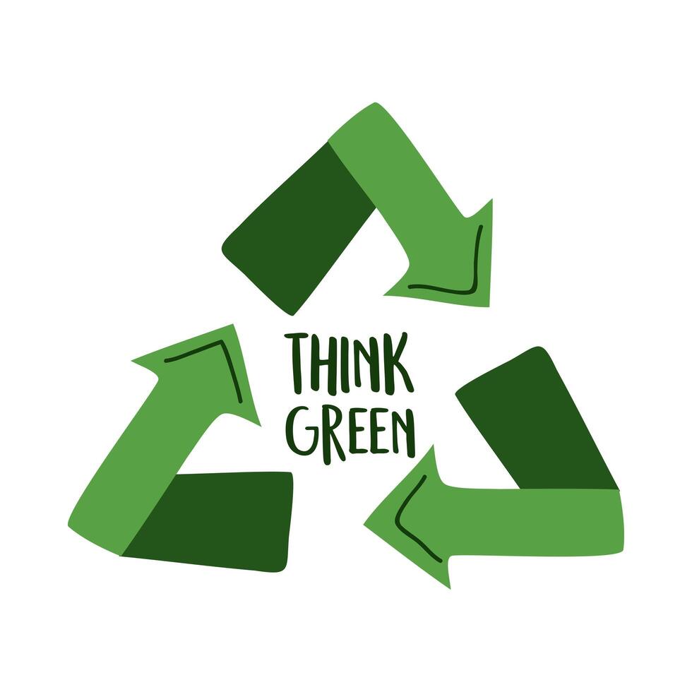 think green lettering vector