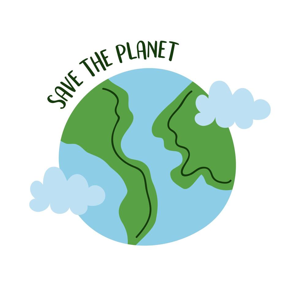 save the planet vector