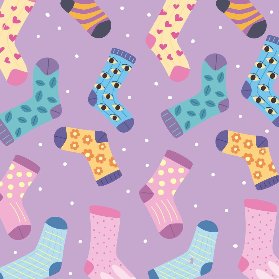 funny socks pattern vector