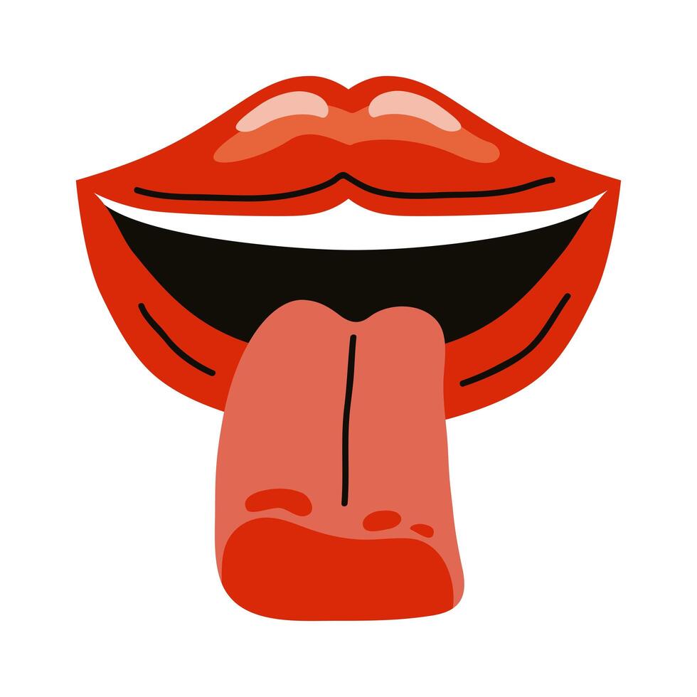 mouth with tongue out vector