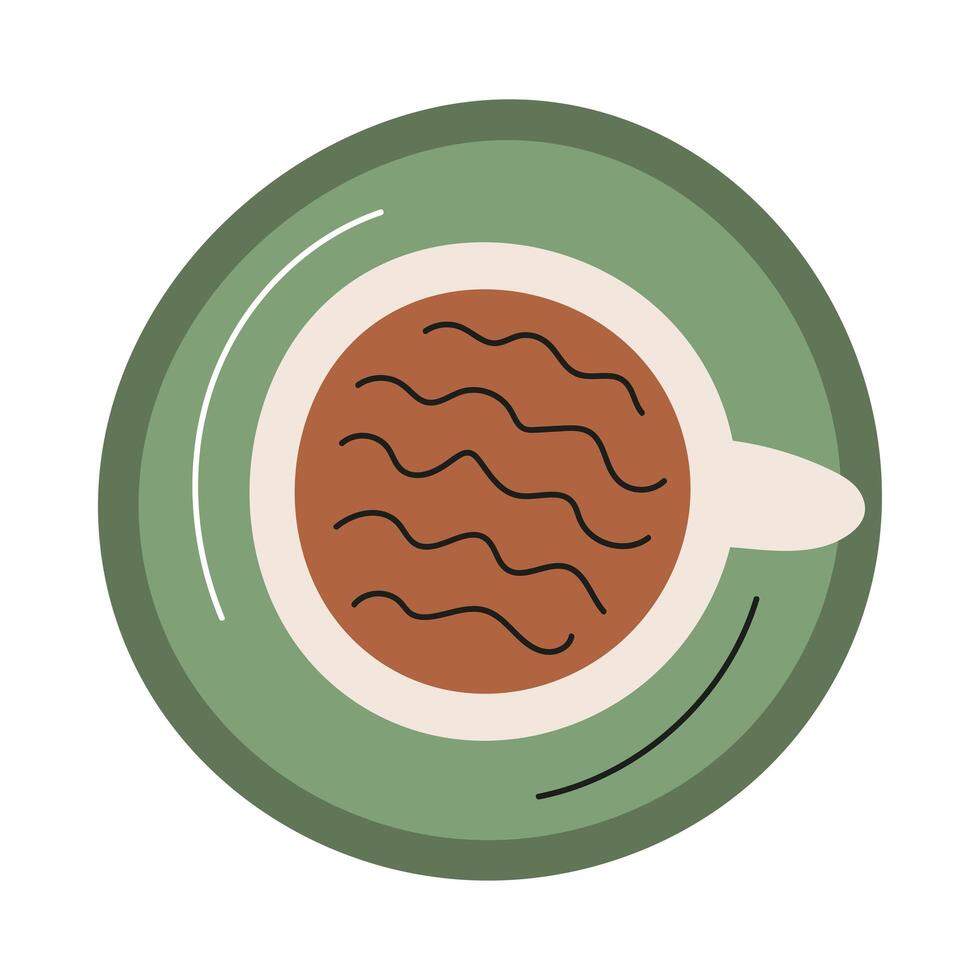 coffee cup airview vector