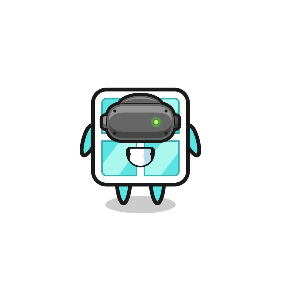 cute window using VR headset vector