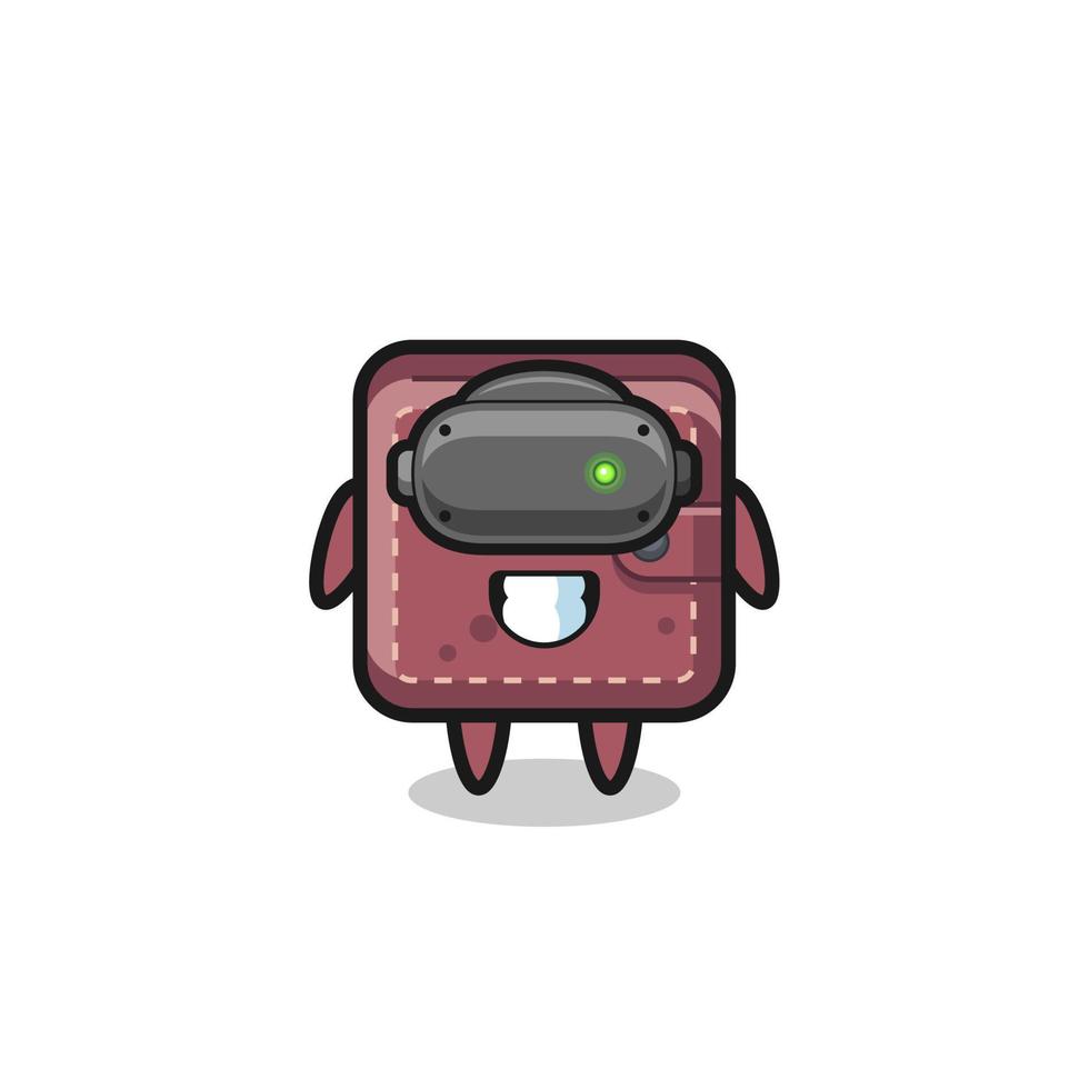 cute leather wallet using VR headset vector