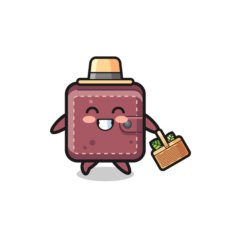 leather wallet herbalist character searching a herbal vector