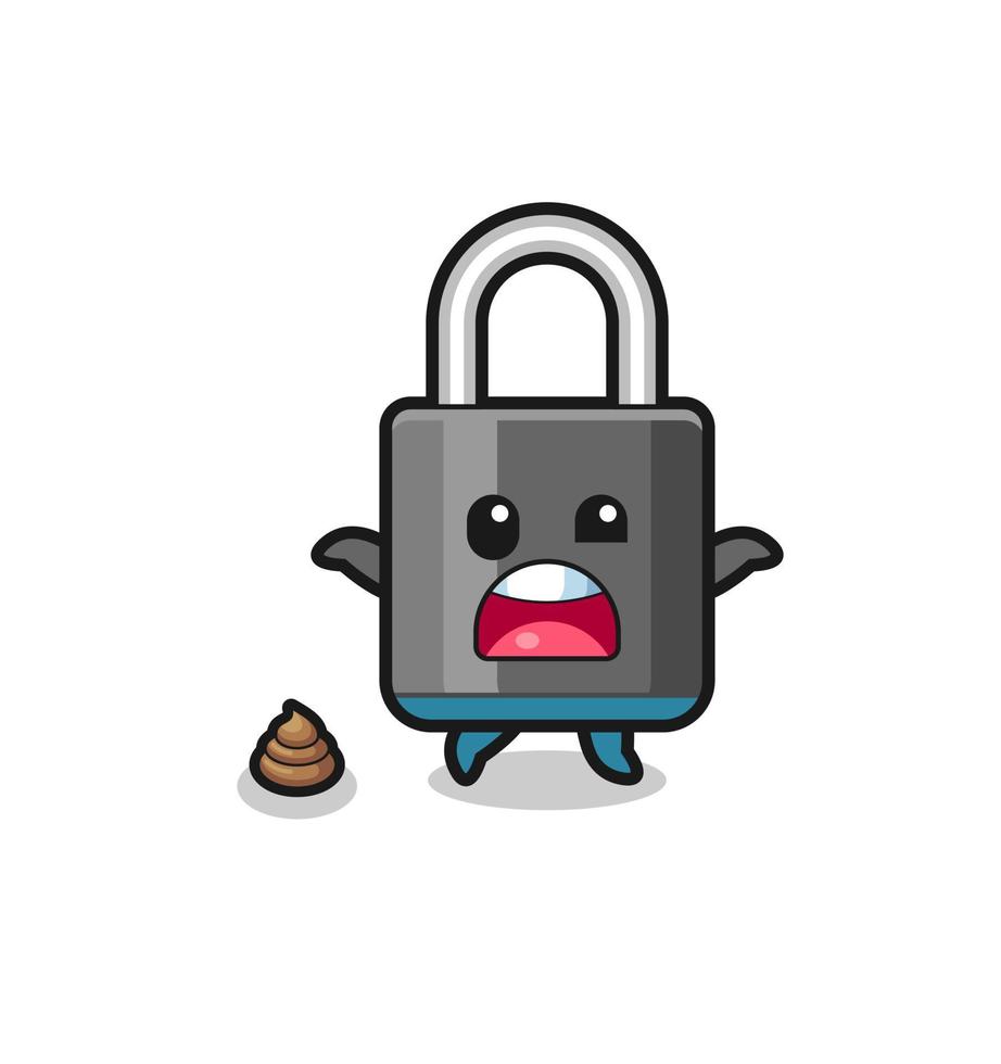 padlock earth surprised to meet poop vector