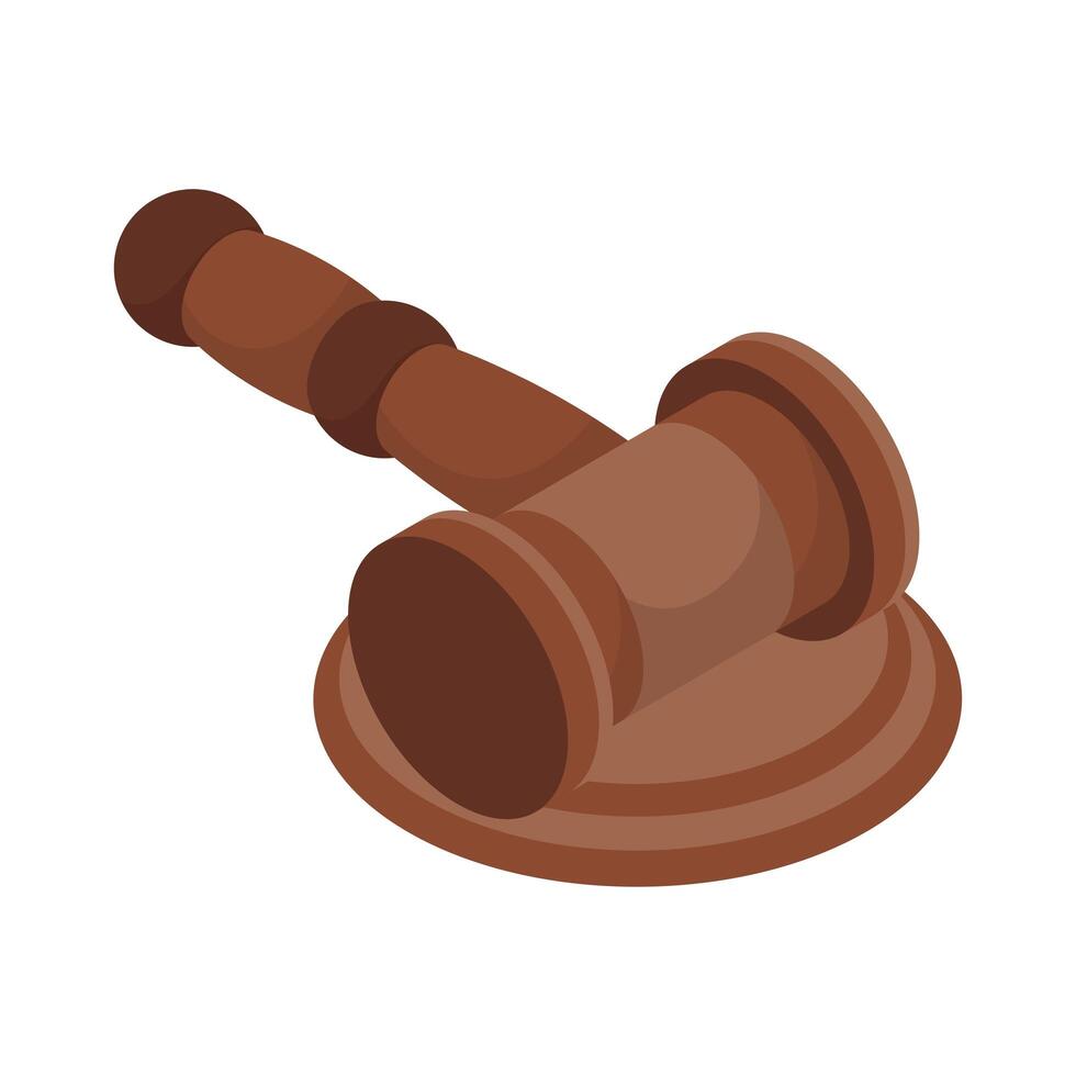 wooden justice gavel vector