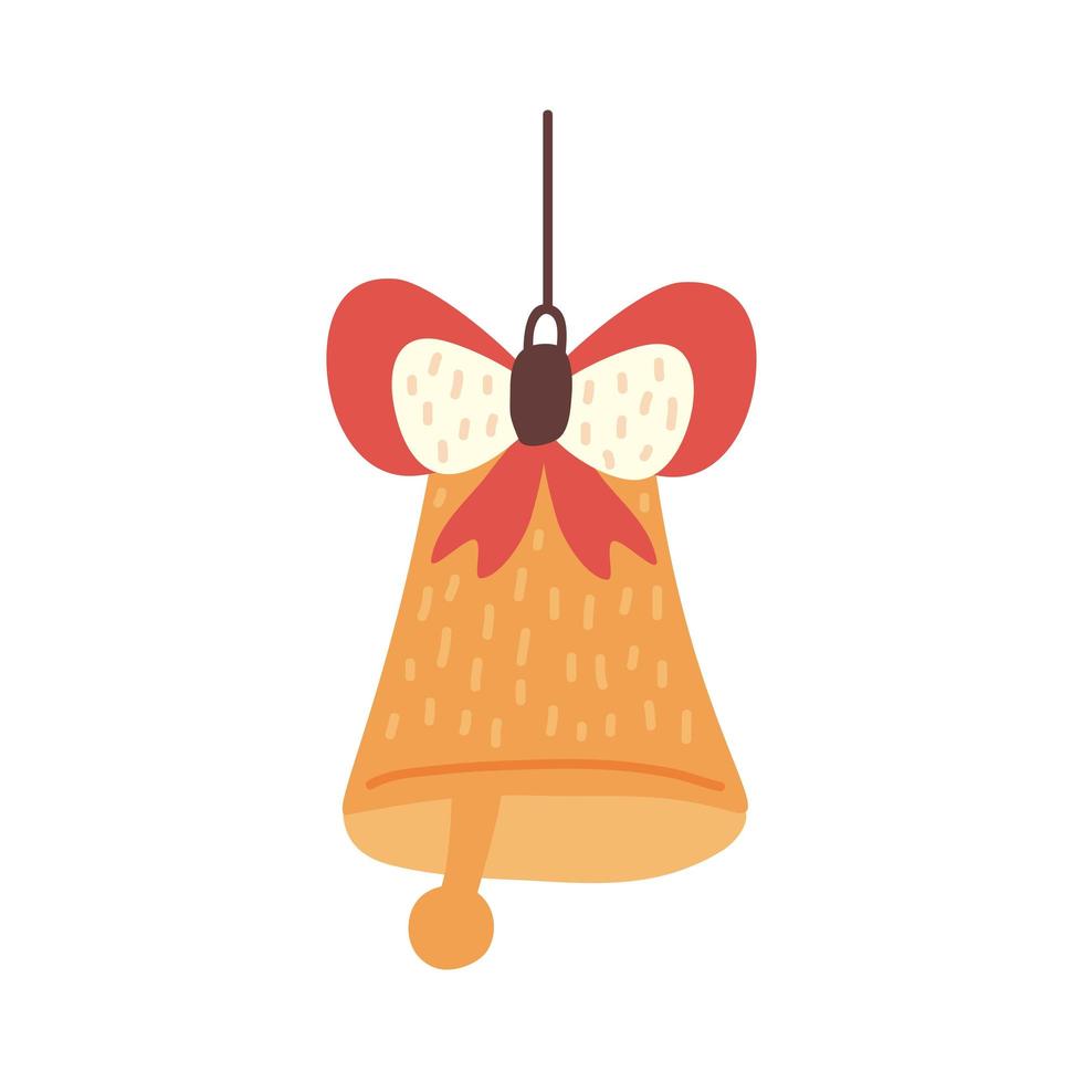 christmas bell with bow vector