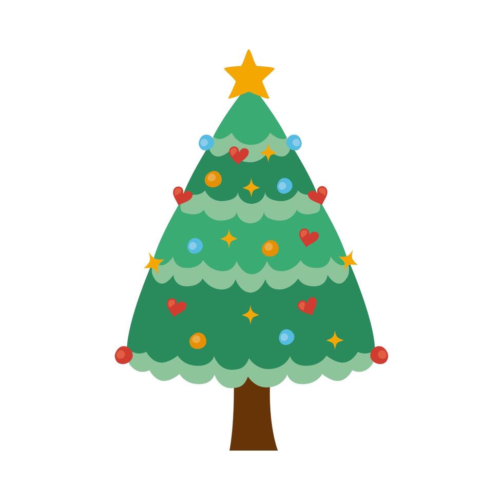 christmas tree with hearts vector