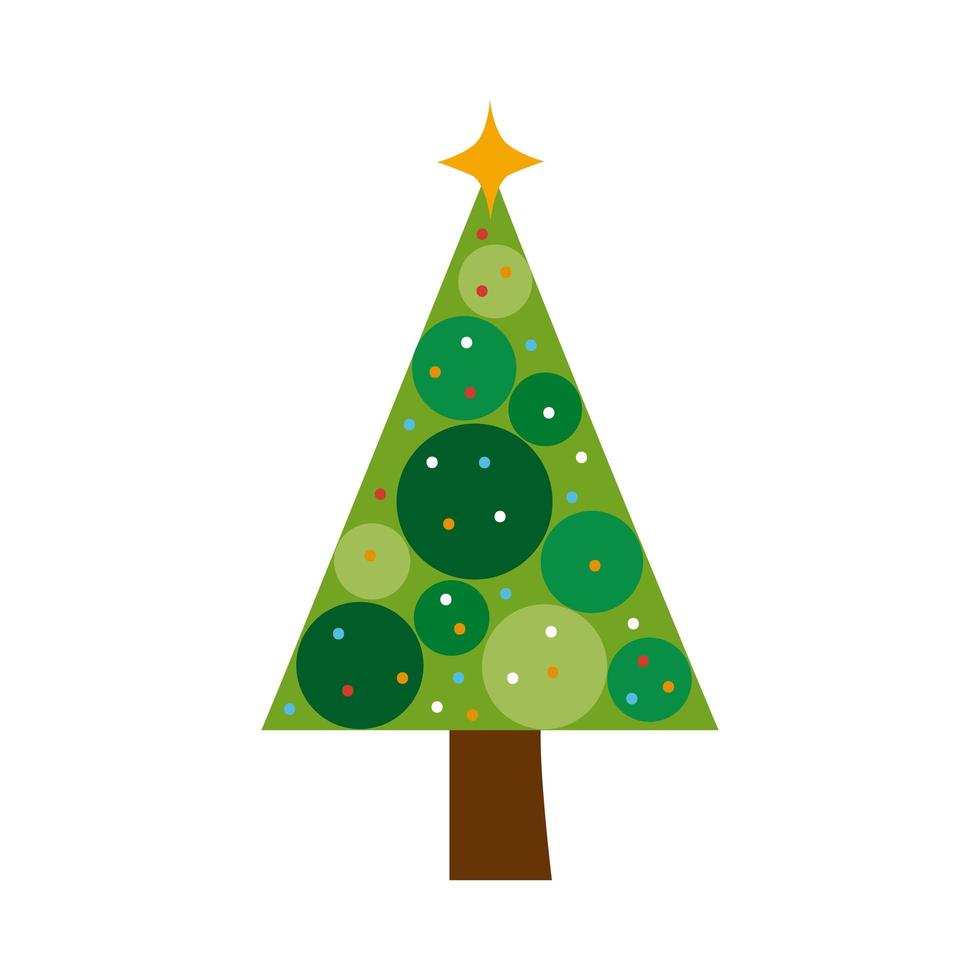 arbol de navidad con circulos vector