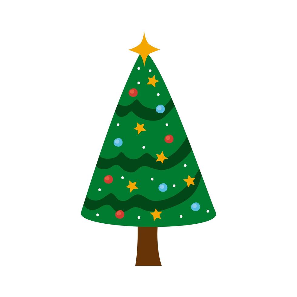 arbol de navidad con estrella vector