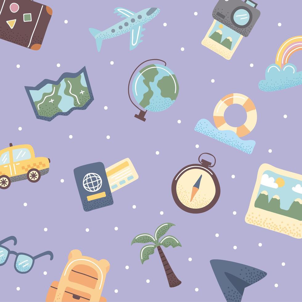 travel lifestyle pattern vector