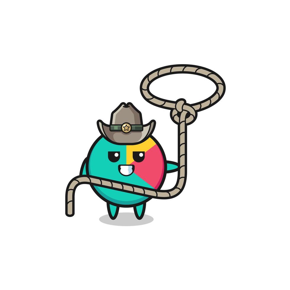 the chart cowboy with lasso rope vector