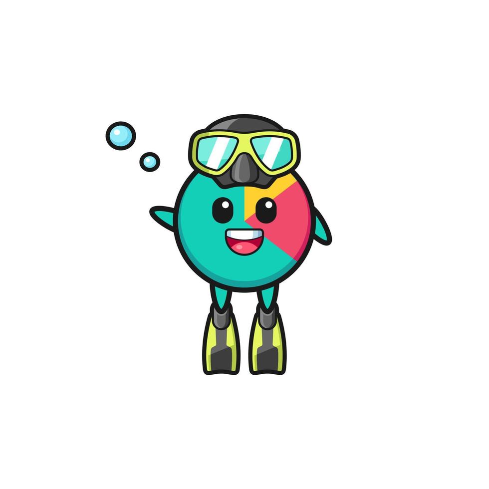 the chart diver cartoon character vector