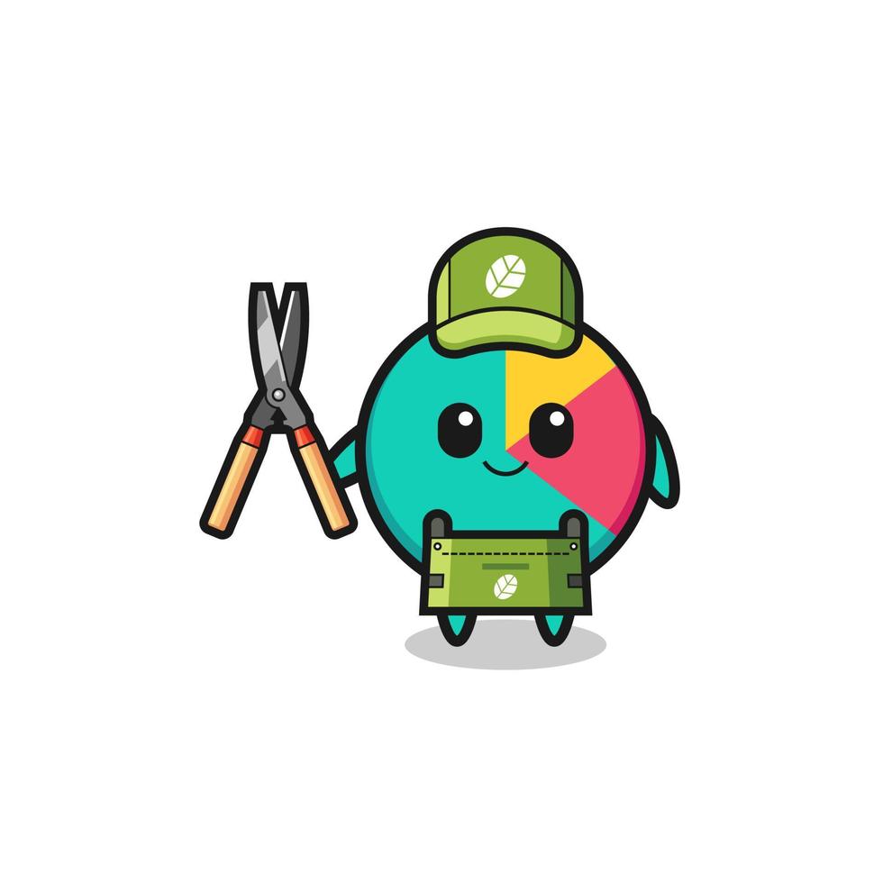 cute chart as gardener mascot vector
