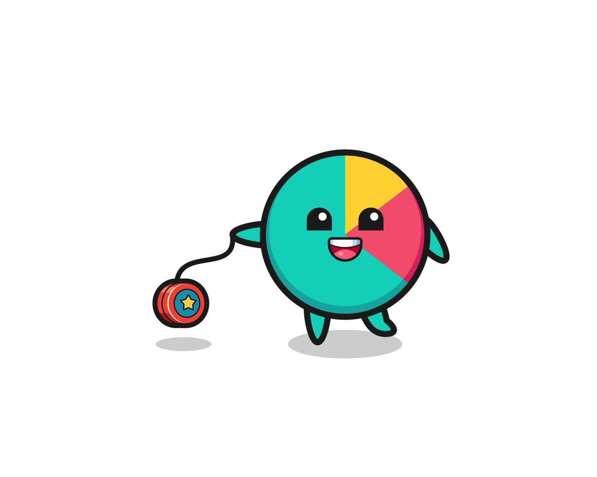 cartoon of cute chart playing a yoyo vector