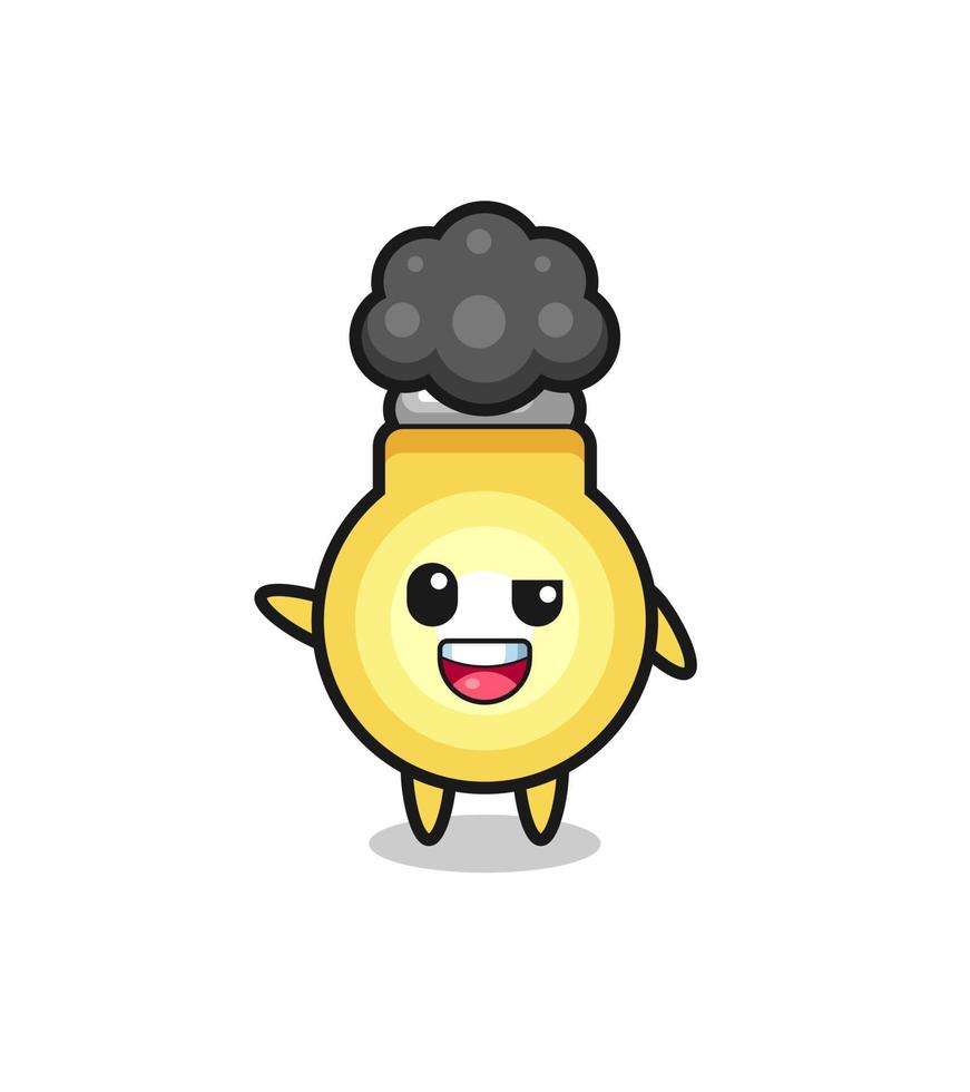 light bulb character as the afro boy vector