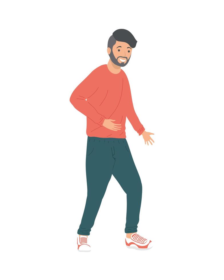 man bearded walking vector