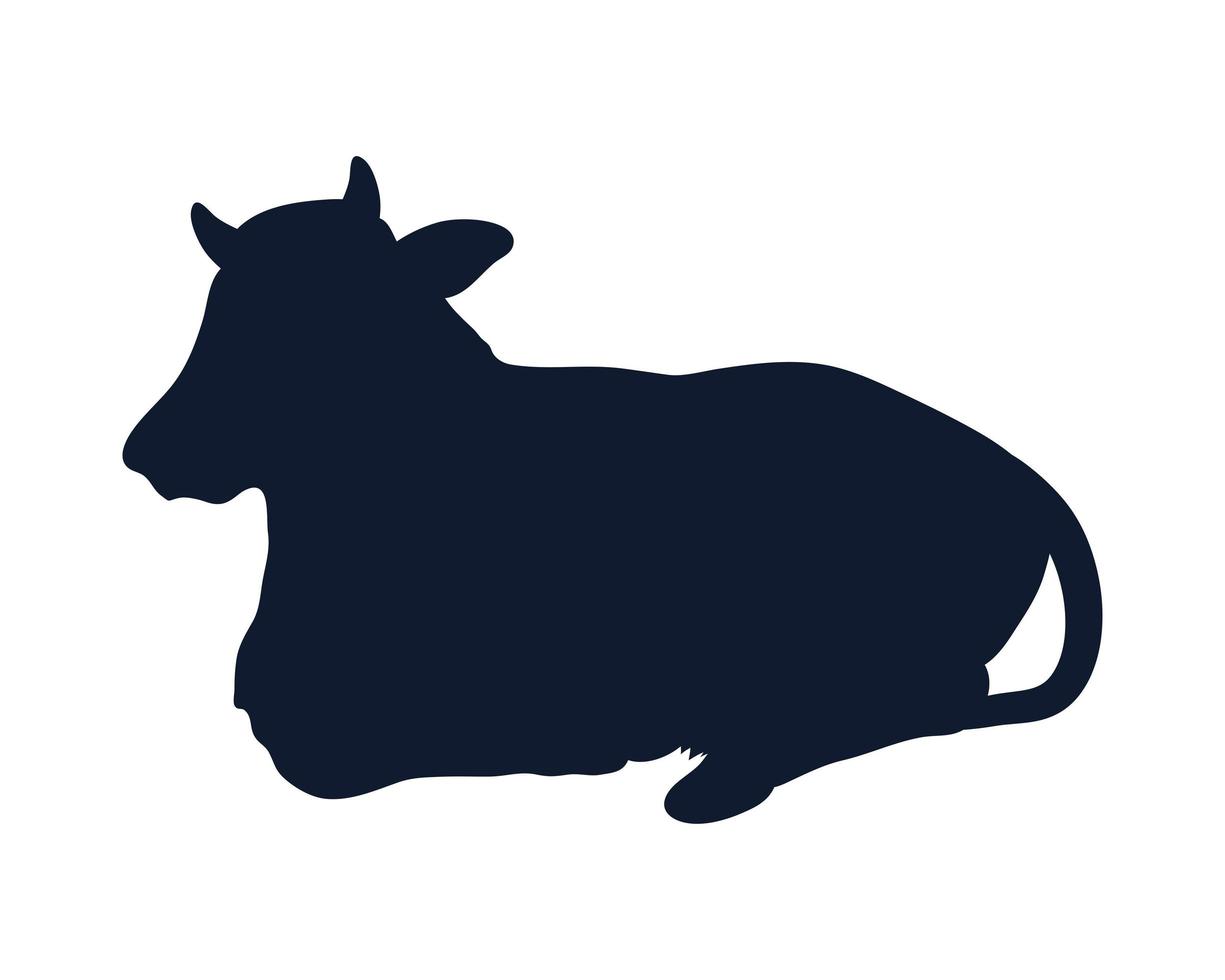 cow silhouette manger vector