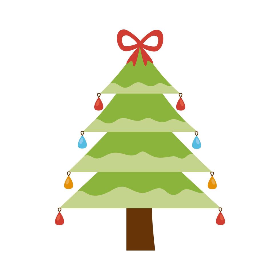 christmas tree with bow vector