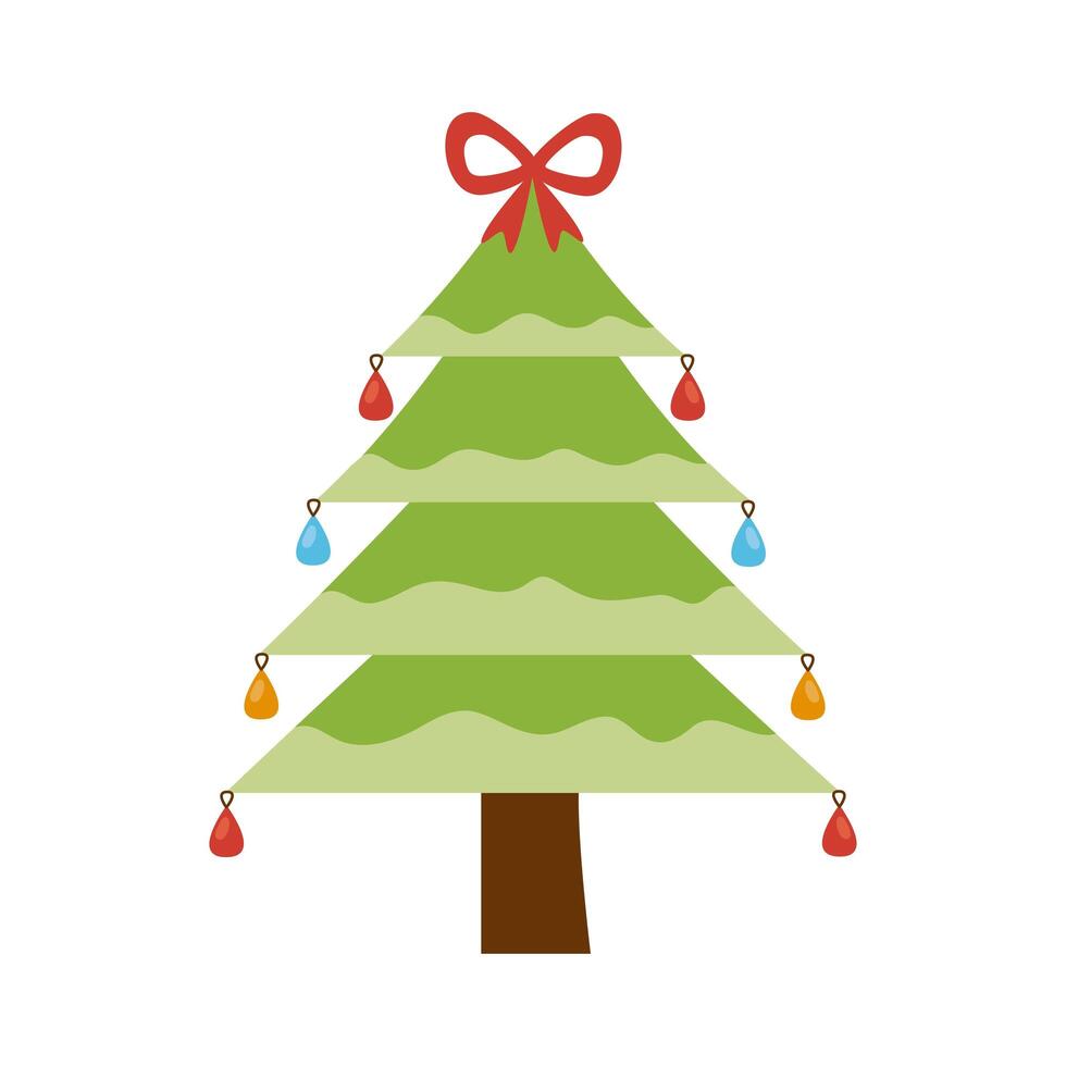 christmas tree with bow vector